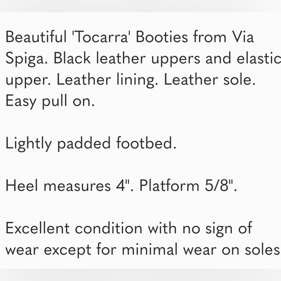 Via Spiga Toccarra black leather platform booties size 8 - Picture 9 of 11